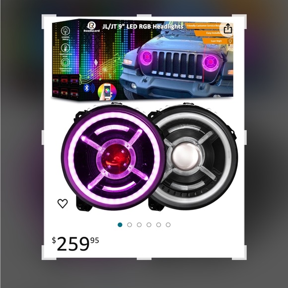 JL/JT 9”Inch LED Headlights RGB for Jeep - Picture 1 of 2